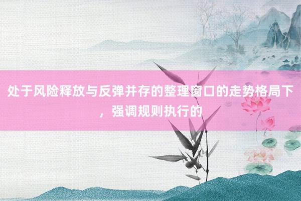 处于风险释放与反弹并存的整理窗口的走势格局下，强调规则执行的