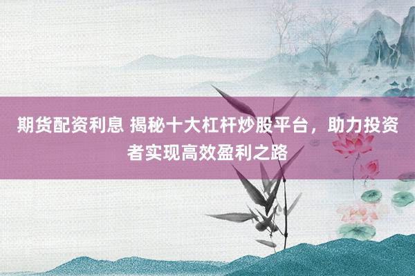 期货配资利息 揭秘十大杠杆炒股平台,助力投资者实现高效盈利之路