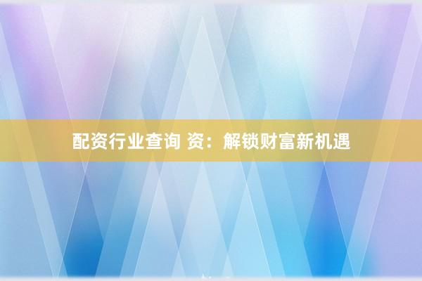 配资行业查询 资:解锁财富新机遇