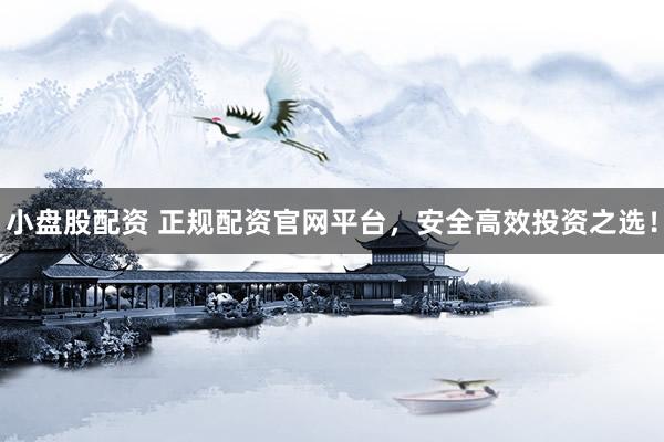 小盘股配资 正规配资官网平台,安全高效投资之选!