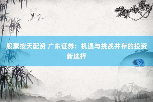 股票按天配资 广东证券：机遇与挑战并存的投资新选择
